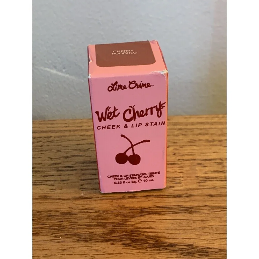 (2) Lime Crime Wet Cherry Cheek Lip Stain CHERRY TART CHERRY PUDDING New/NIB SET